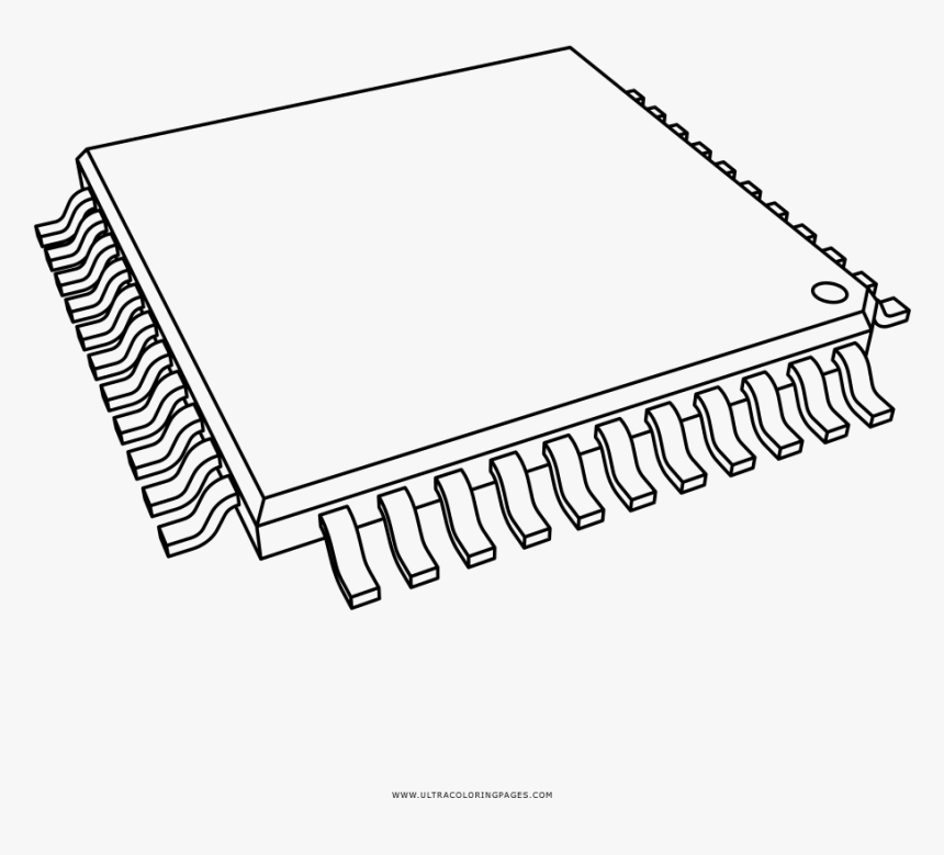 Microchip Coloring Page - Procesador De Computadora Para Colorear, HD Png Download, Free Download