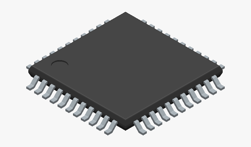 Pic16f1789 I/pt - Microchip - 3d Model - Quad Flat - Microcontroller Clipart, HD Png Download, Free Download