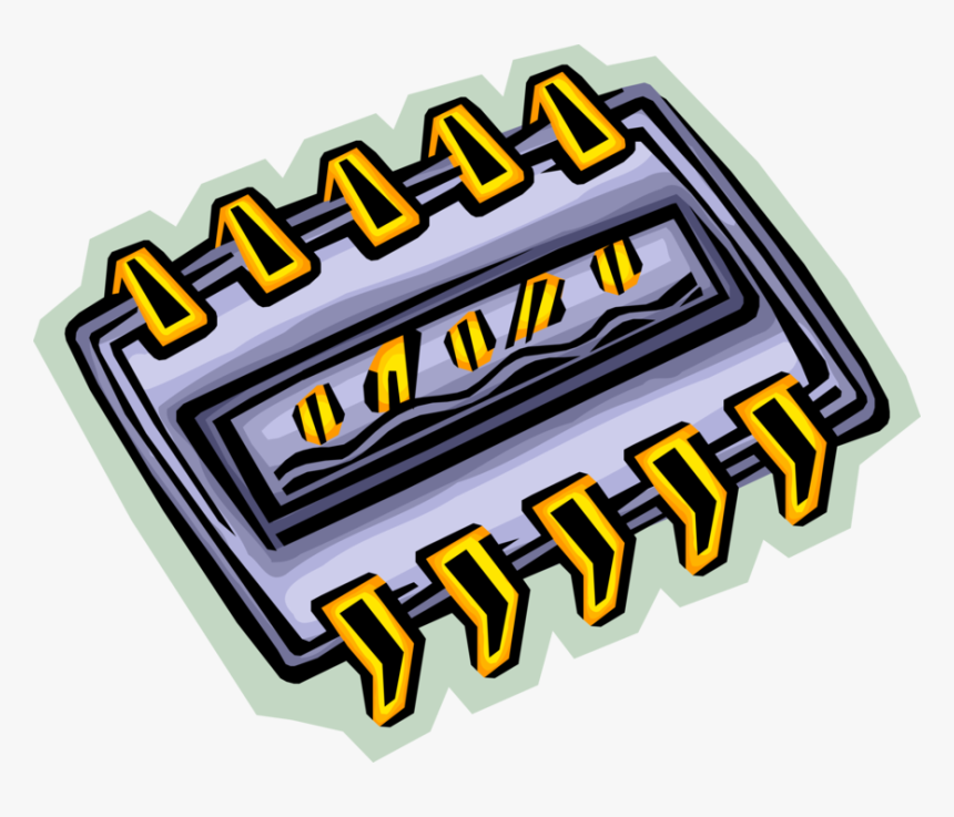 Vector Illustration Of Integrated Circuit Electronic - Illustration, HD Png Download, Free Download