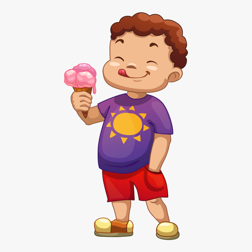Transparent Ice Cream Clipart - Boy Eating Ice Cream Clipart, HD Png Download, Free Download