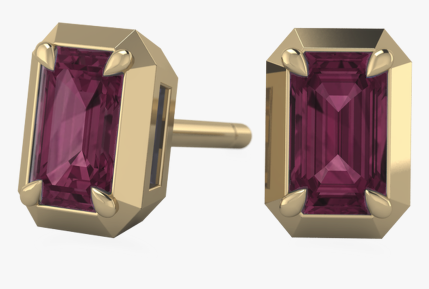 Ethical Rhodalite And Garnet Recycled Gold Post Earrings - Diamond, HD Png Download, Free Download