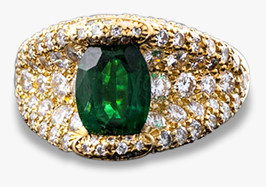 Tsavorite Garnet And Diamond Ring By Henry Dunay - Emerald, HD Png Download, Free Download
