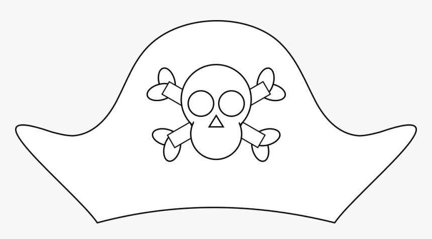Pirate Hat, Skull And Crossbones - Template For Pirate Hat, HD Png Download, Free Download
