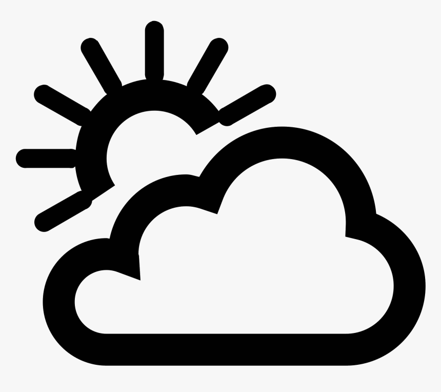 Transparent Cloudy Clipart - Weather Icon Black And White, HD Png Download, Free Download