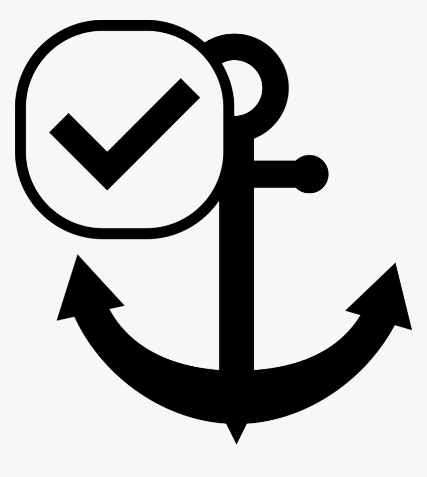 Ship Anchor Symbol With Check Mark - Anchor Vector Png, Transparent Png, Free Download