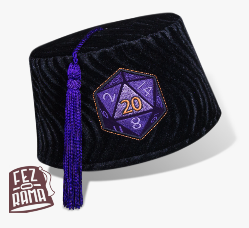 D20 Transparent Purple - Black Fez Hat, HD Png Download, Free Download