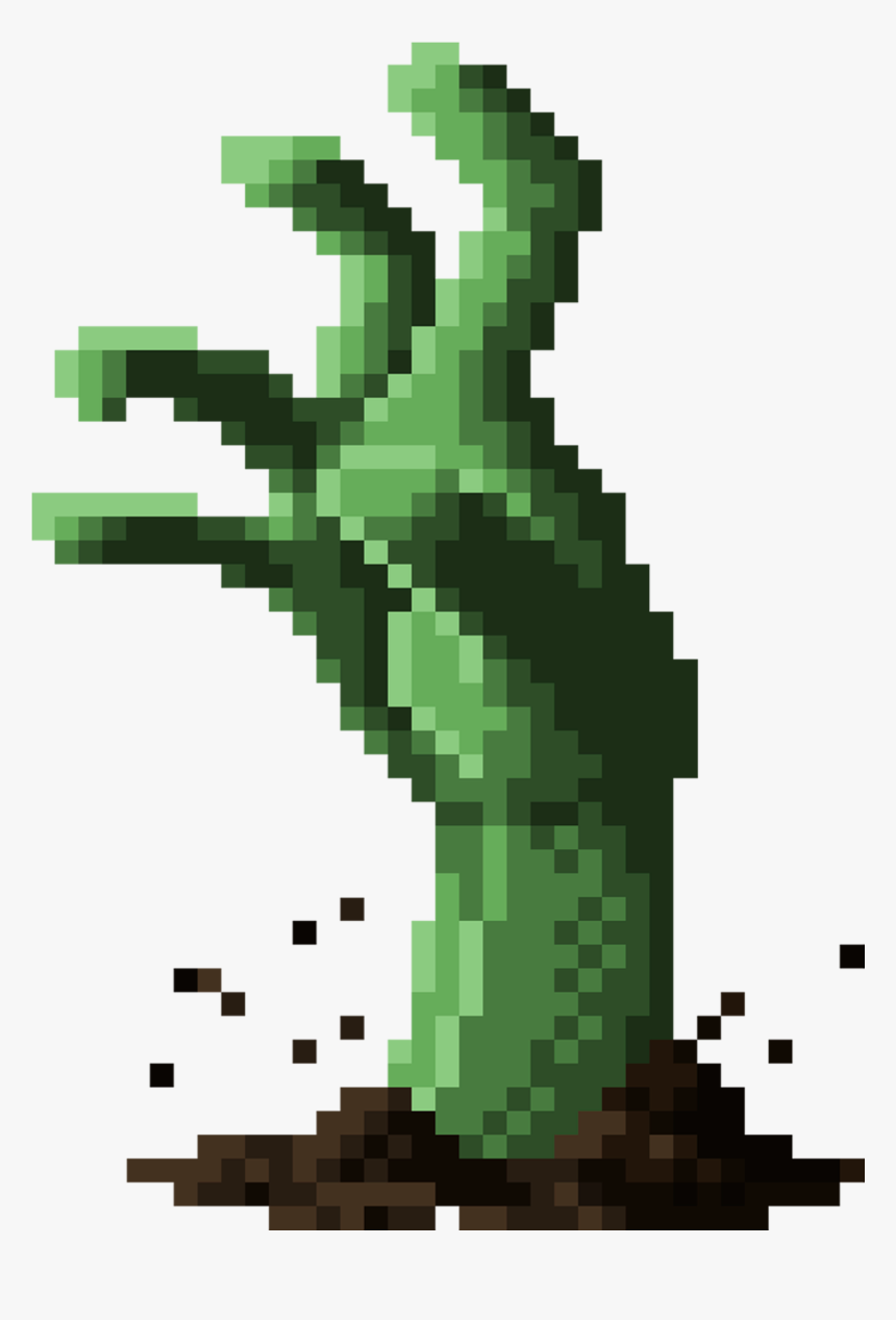 Character - Pixel Art Zombie Hand, HD Png Download, Free Download