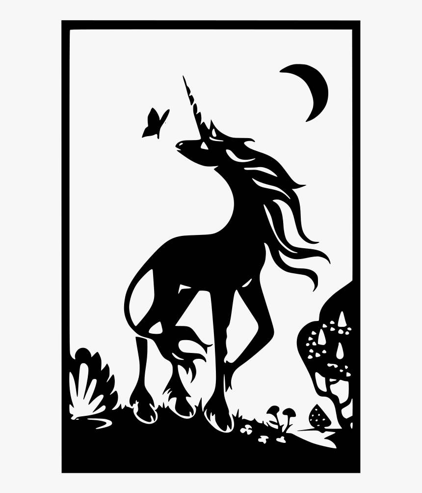 Unicorn Poster Black And White, HD Png Download, Free Download
