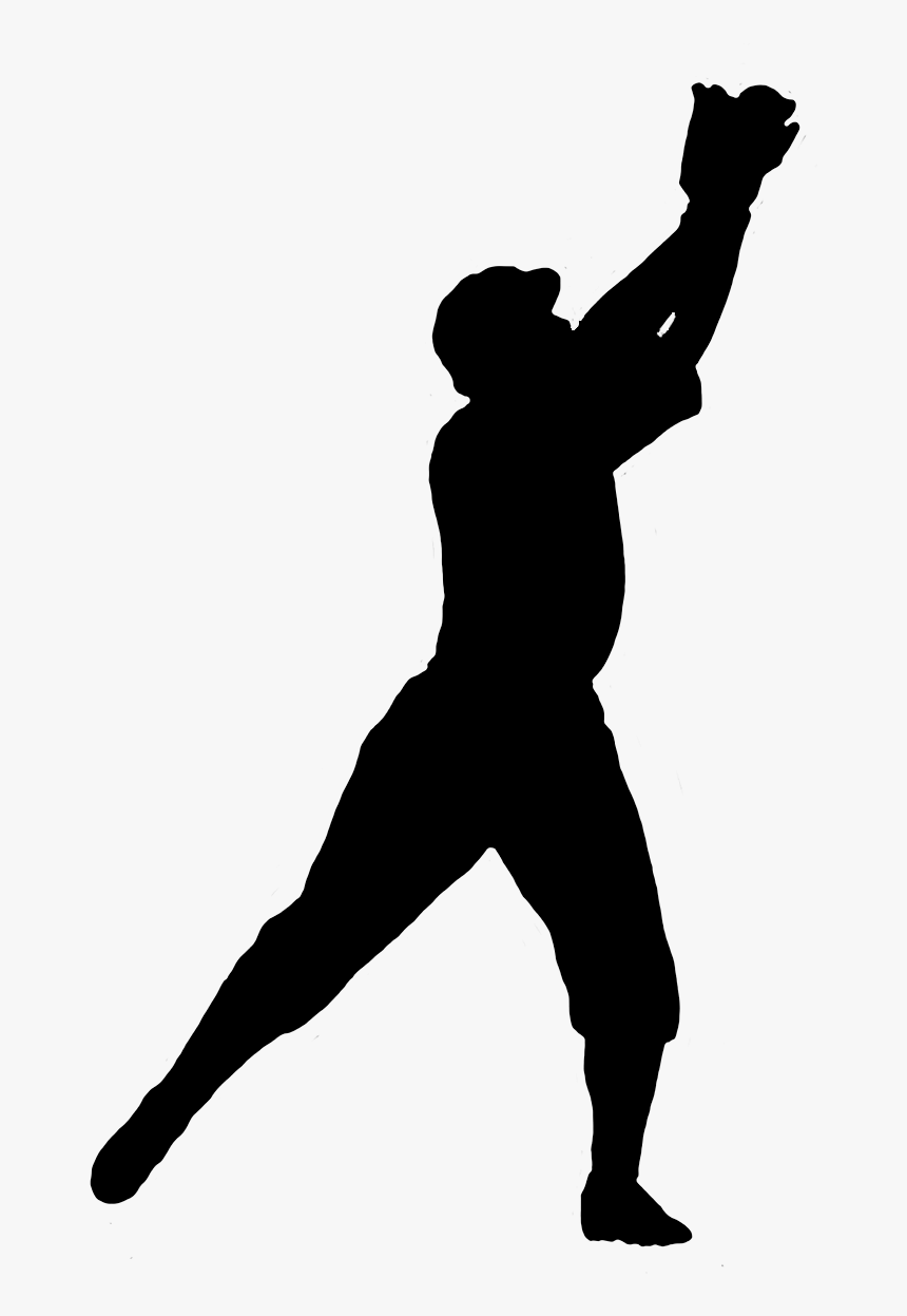 Baseball Bats Catcher Pitcher Clip Art - Baseball Player Baseball Catcher Silhouette, HD Png Download, Free Download