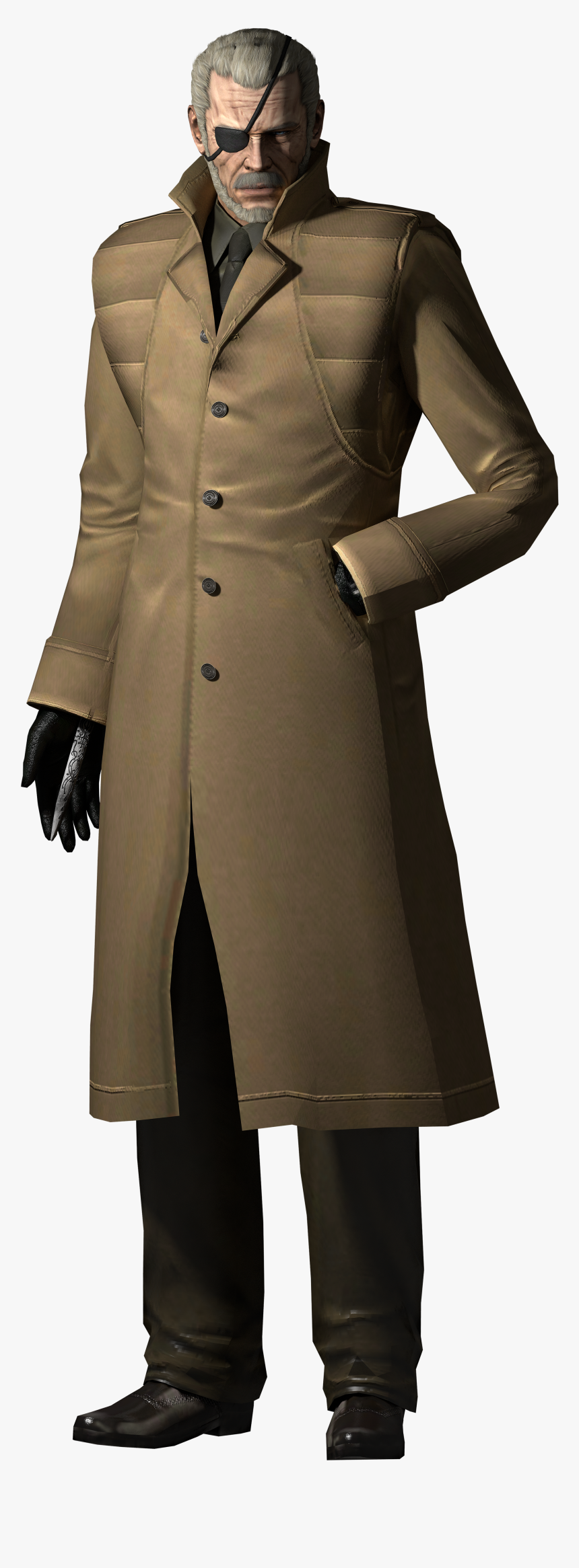 Big Boss Hidden Blade Mgs4 Big Boss Trench Coat Hd Png Download Kindpng