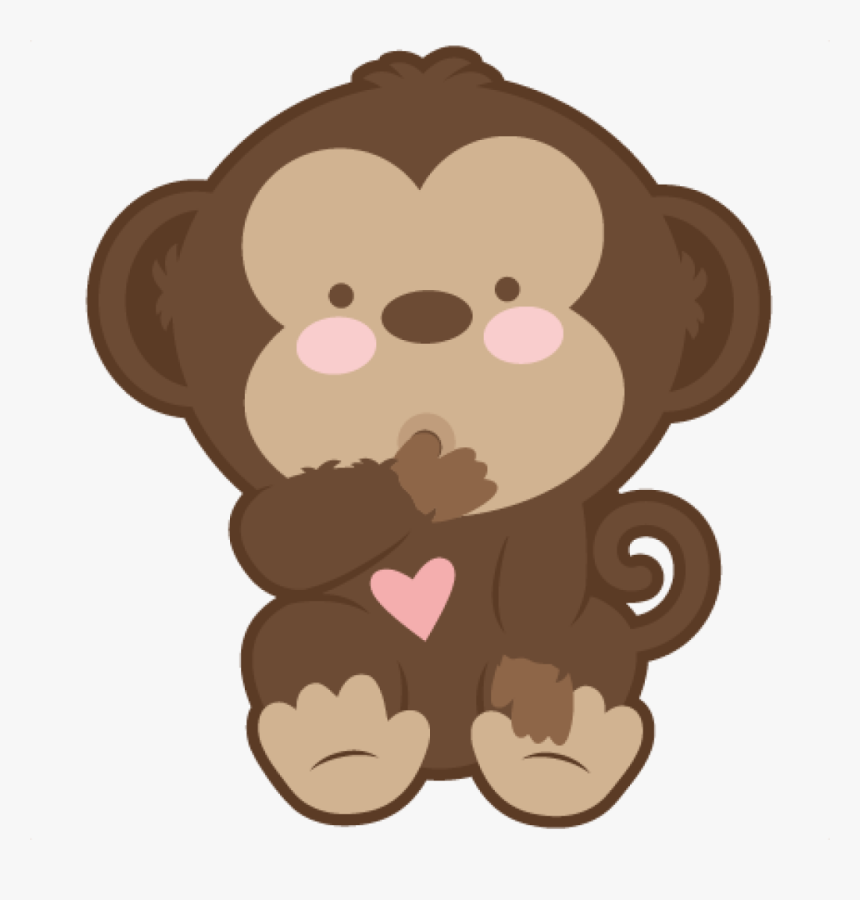 Baby Monkey Clip Art Ba Monkey Svg Scrapbook Cut File - Cute Baby Monkey Clipart, HD Png Download, Free Download