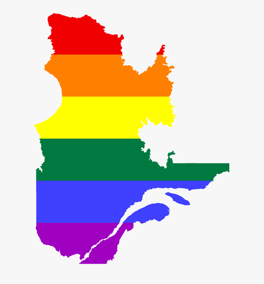 Lgbt Flag Map Of Quebec - Quebec Map Vector, HD Png Download, Free Download