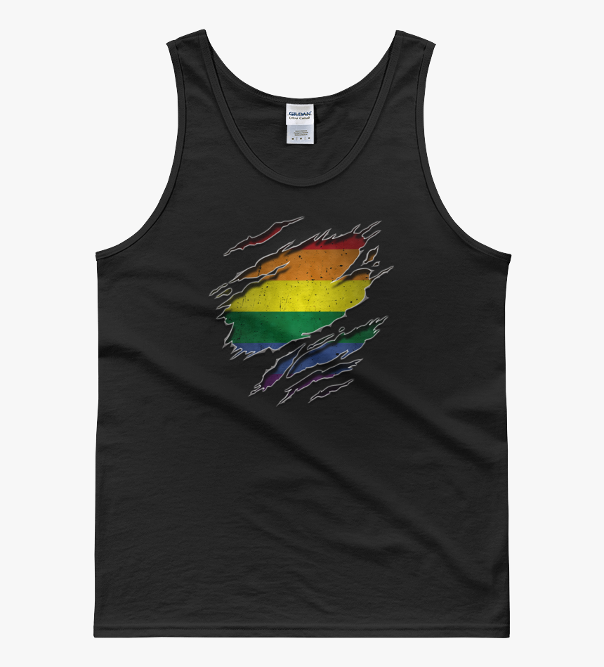 Gay Flag Ripped Chest - Active Tank, HD Png Download, Free Download