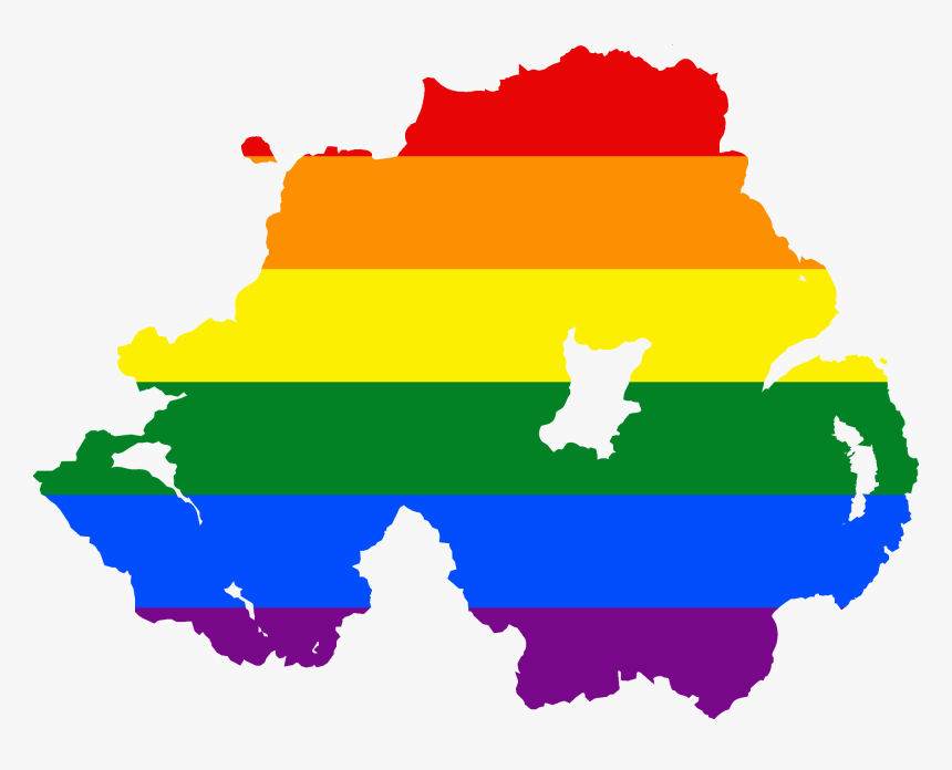 Lgbt Flag Map Of Northern Ireland - Northern Ireland Flag Map, HD Png Download, Free Download