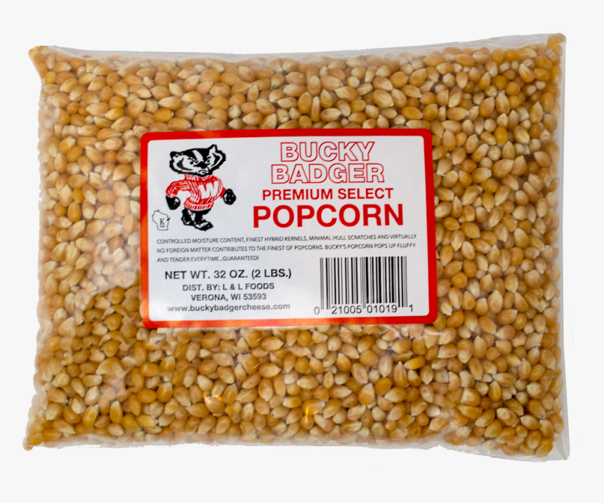 Bucky Badger Gourmet White Popcorn Kernels - Popcorn Kernels, HD Png Download, Free Download