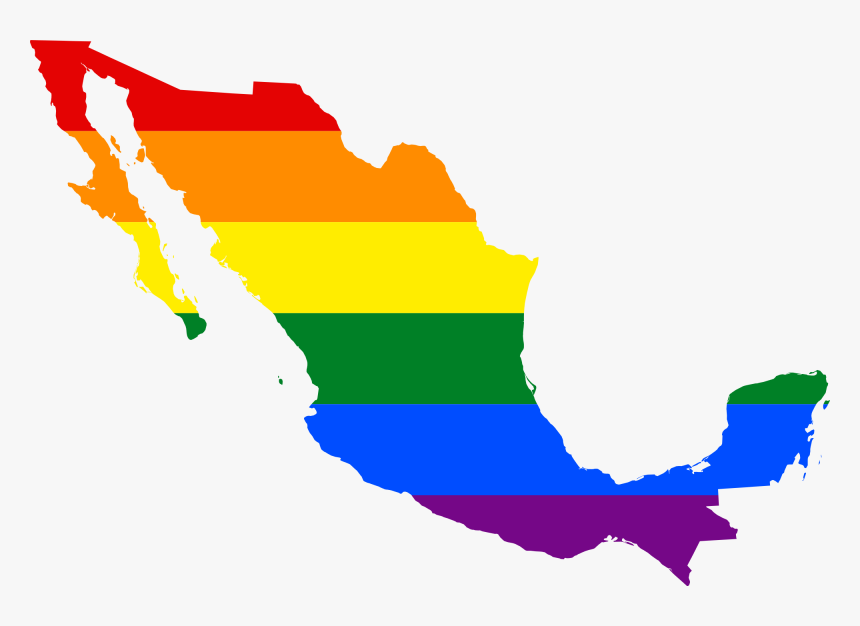 Lgbt Flag Map Of Mexico - Map Of Mexico Clipart, HD Png Download, Free Download