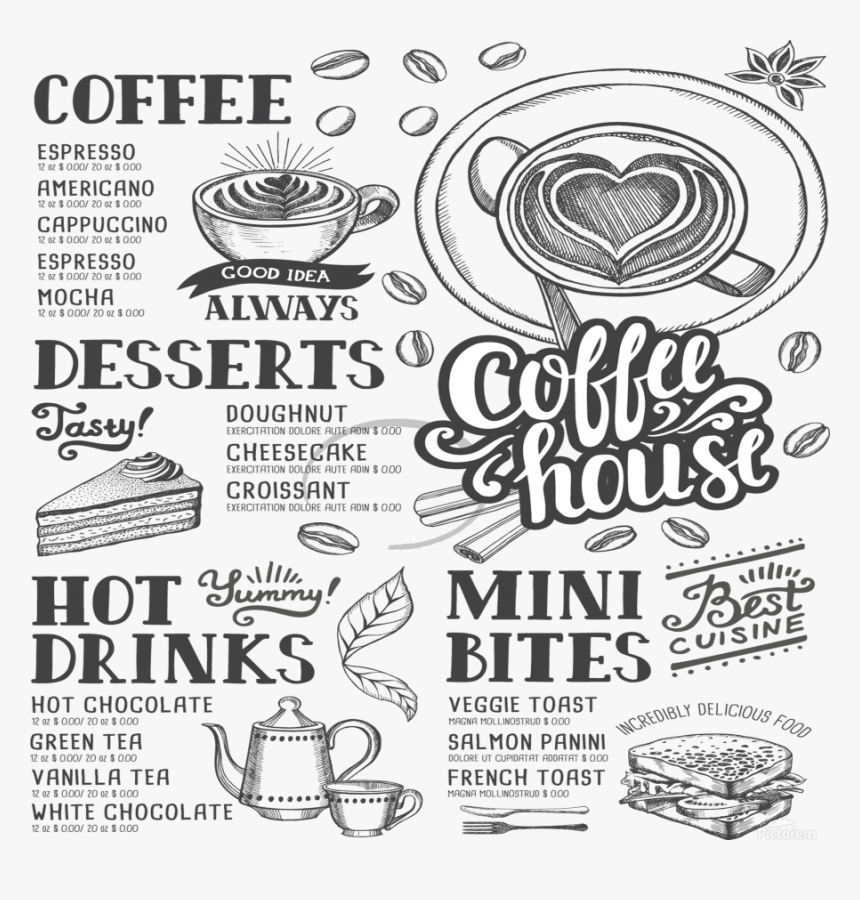 Coffee Shop Menu Png, Transparent Png, Free Download