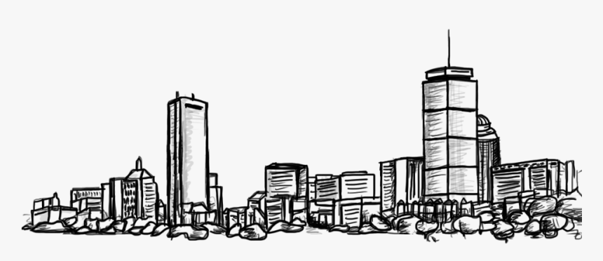 Clip Art Vector Black And - Boston City Skyline Png, Transparent Png, Free Download