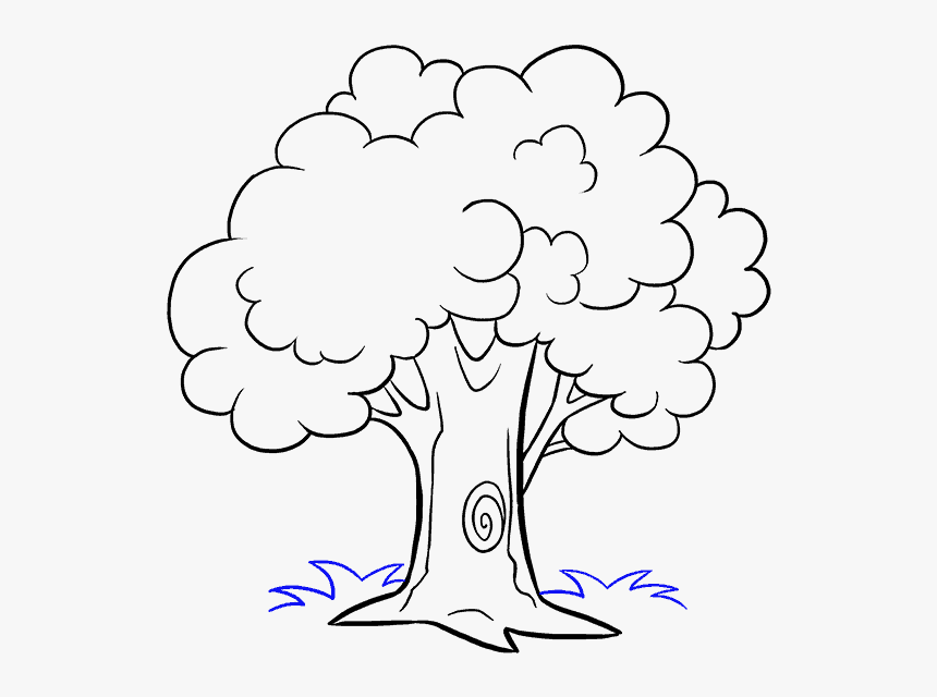 How To Draw Trees Drawing Cartoon Sketch - Cartoon Sketch Tree Drawing, HD Png Download, Free Download