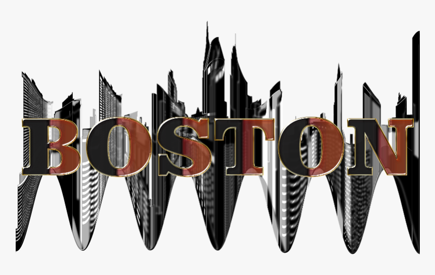 Boston Skyline Typography 2 Enhanced - Boston, HD Png Download, Free Download