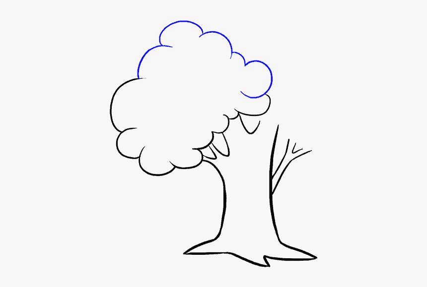 How To Draw Cartoon Tree - Cartoon Pencil Tree Drawing, HD Png Download, Free Download