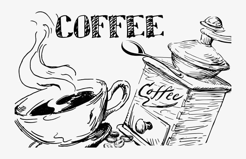 Hand Drawn Coffee Line Art - Coffee Hand Drawn Png, Transparent Png, Free Download