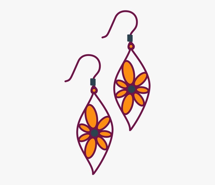 Jewelry Clipart Ear Ring - Earrings Drawing Png, Transparent Png - kindpng