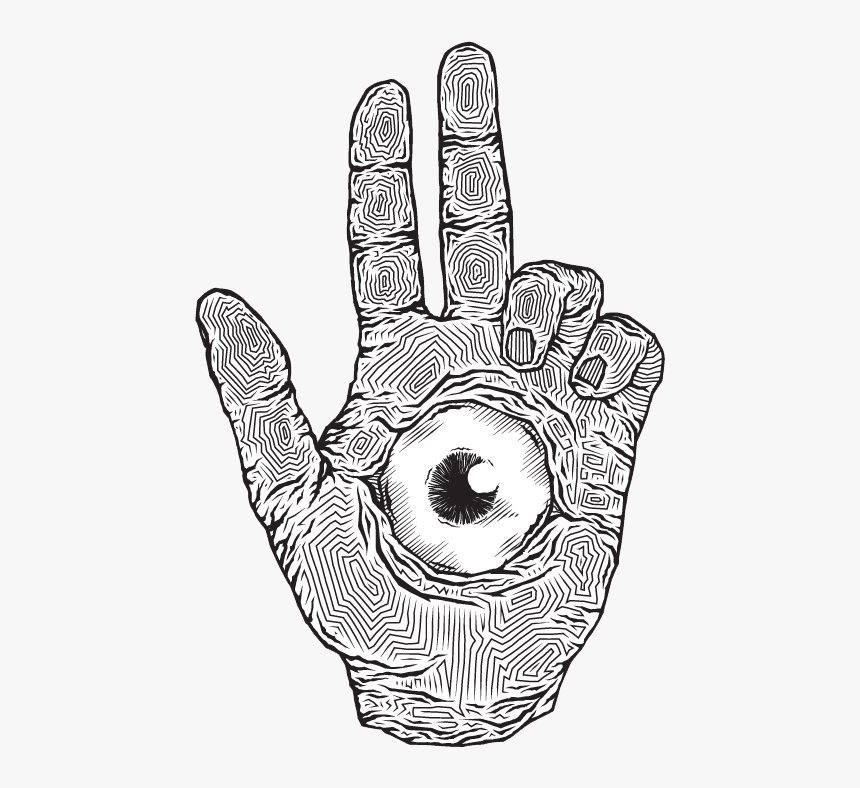 Line Art,hand,drawing,black And Photography,personal - Creepy Transparent, HD Png Download, Free Download