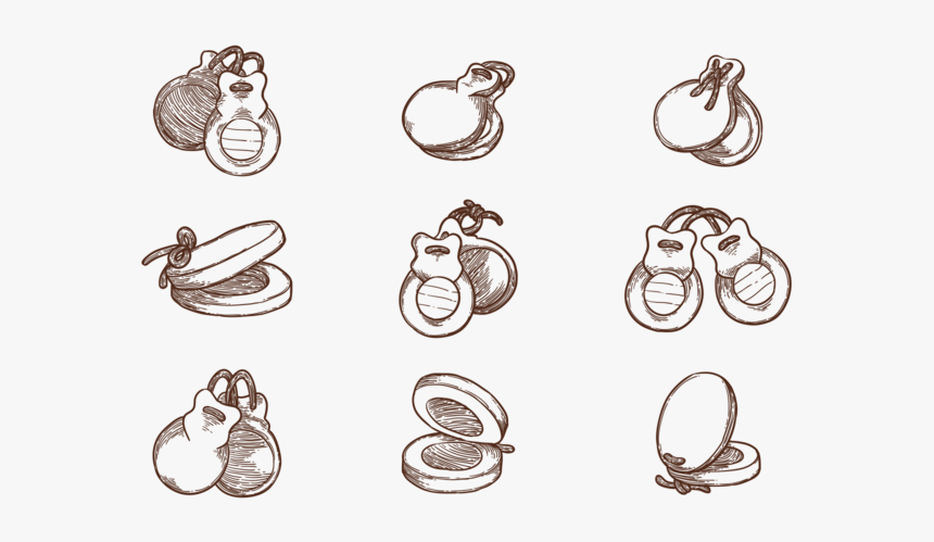 Hand Drawn Castanets - Sketch, HD Png Download, Free Download