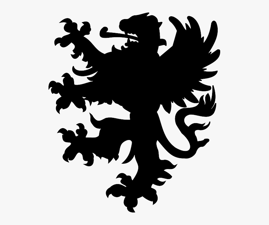 Lion, Winged, Heraldic Animal, Silhouette, Claws - Giessen Coat Of Arms, HD Png Download, Free Download