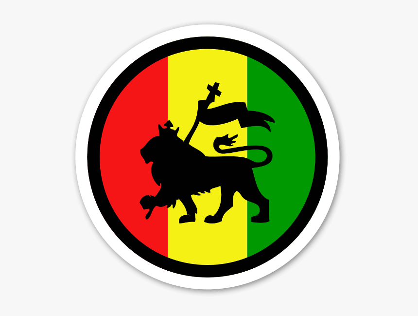 Rasta Lion Round Sticker - 999999999 Rave 4 Love, HD Png Download, Free Download