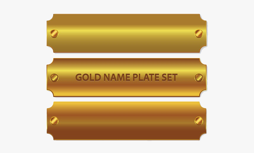 Golden Name Plate Png Pic - Gold Name Plate Png, Transparent Png, Free Download
