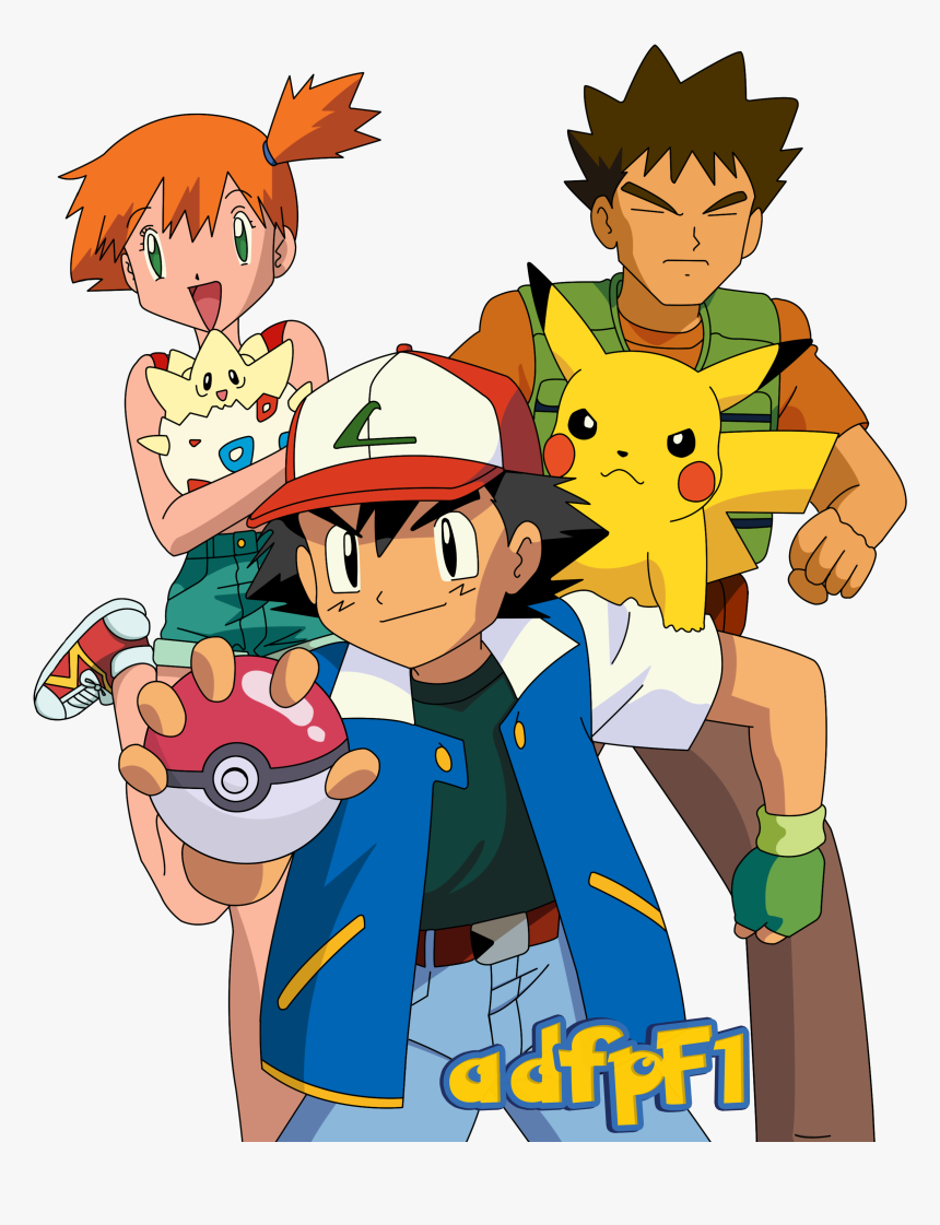 Transparent Stock Ash Drawing Misty - Pokemon Ash Misty Brock, HD Png Download, Free Download