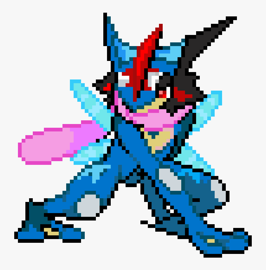 Pokemon Ash Greninja Sprite , Png Download - Pixel Art Pokemon Greninja, Transparent Png, Free Download