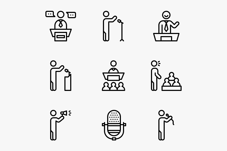 Public Speaking - Wedding Icons Black And White, HD Png Download, Free Download