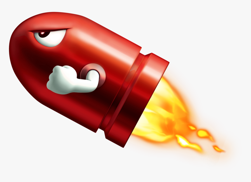 Mario Red Bullet Bill , Png Download - Mario Red Bullet Bill, Transparent Png, Free Download