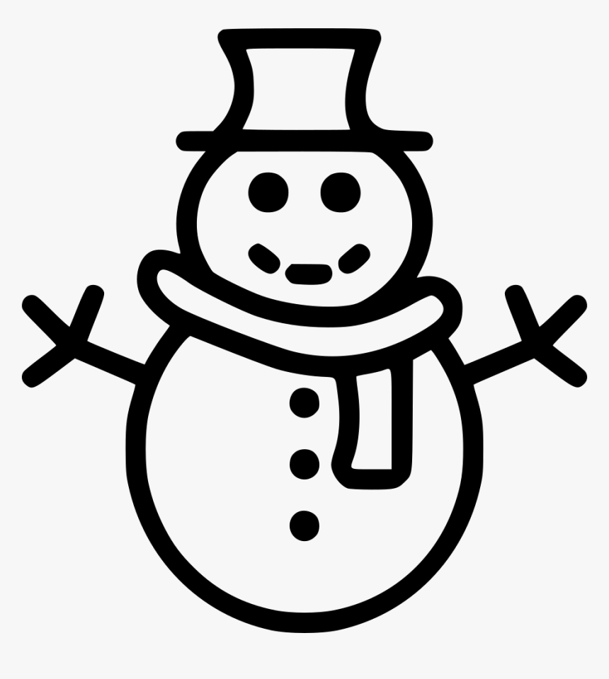 Snowman Black And White Png, Transparent Png, Free Download