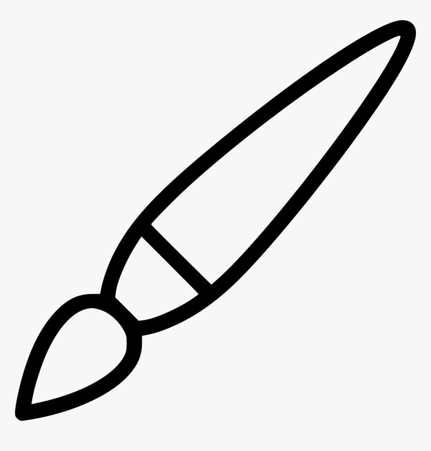 Tassel Brush Paintbrush Tool - Outline Of A Paint Brush, HD Png Download, Free Download