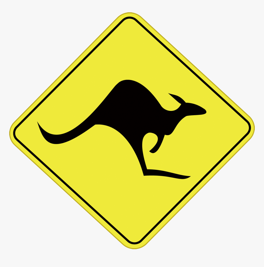 Australia Kangaroo Attention T-shirt Austria Vector - Australia Animal Road Signs, HD Png Download, Free Download