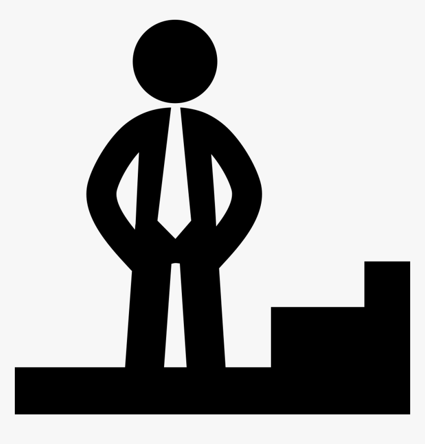 Businessman Standing On Steps - Illustration, HD Png Download, Free Download