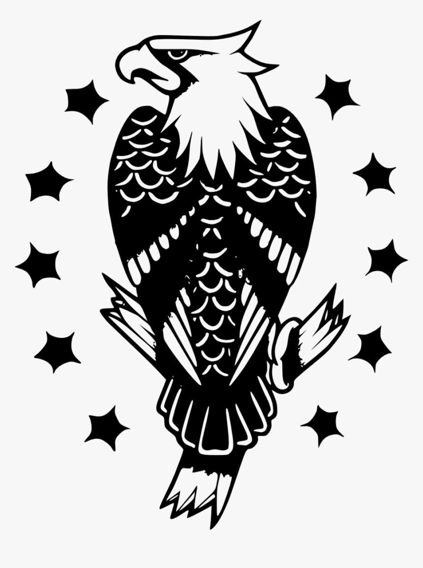 Eagle Tattoo Png Image Transparent - Tattoo Old School Black, Png Download, Free Download