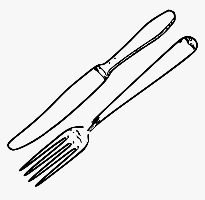 Picture Freeuse Download Drawn Fork Butter - Transparent Knife And Fork Drawing, HD Png Download, Free Download