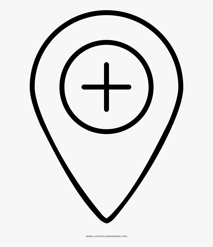 Gps Coloring Page - Cross, HD Png Download, Free Download