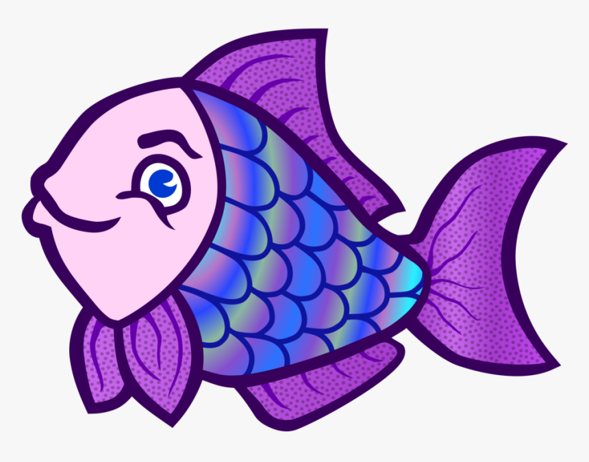 Art,purple,fish - Fish Clipart Black And White, HD Png Download, Free Download