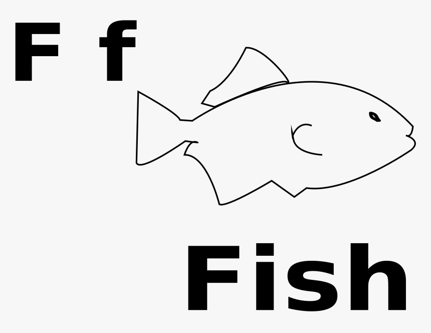 Tropical Fish Clipart Simple Fish - F Clipart Black And White, HD Png Download, Free Download