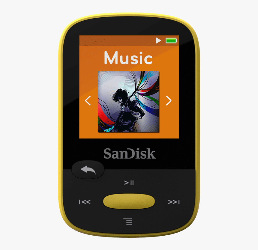 Sandisk Clip Sport 4gb Yellow - Sandisk Clip Sport 8gb Mp3 Player Lime, HD Png Download, Free Download