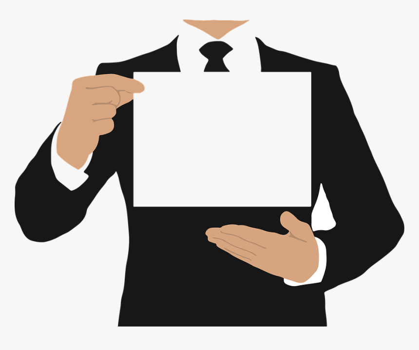 Man, Holding, Sign, Blank, Poster, Suit, Business - Attitude Versus Skills, HD Png Download, Free Download