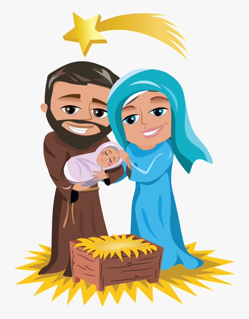 Mary And Joseph Cartoon, HD Png Download, Free Download