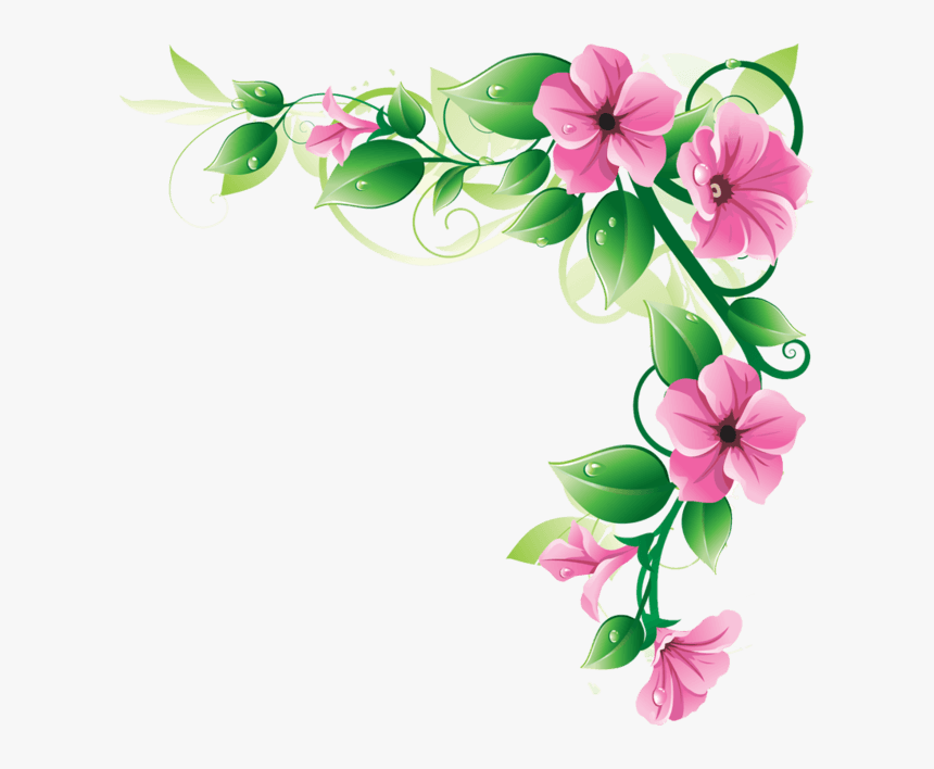 Free Clipart Flower Borders - Flower Border Corner Png, Transparent Png, Free Download