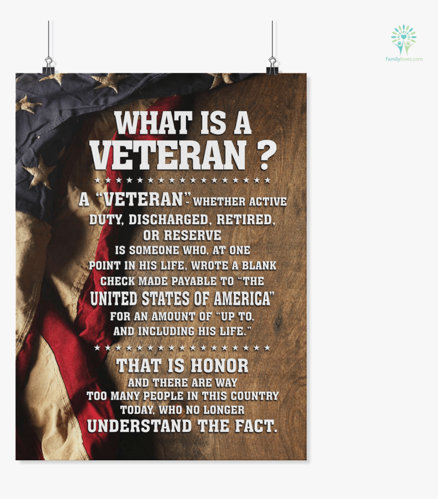 What Is A Veteran Poster %tag Familyloves - Flyer, HD Png Download, Free Download